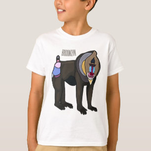 Mandrill cartoon illustratie t-shirt