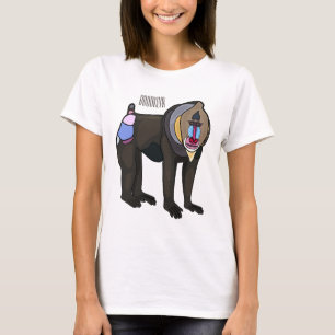 Mandrill cartoon illustratie t-shirt