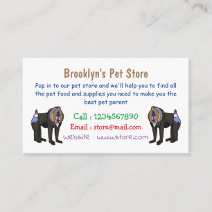 Mandrill cartoon illustratie visitekaartje