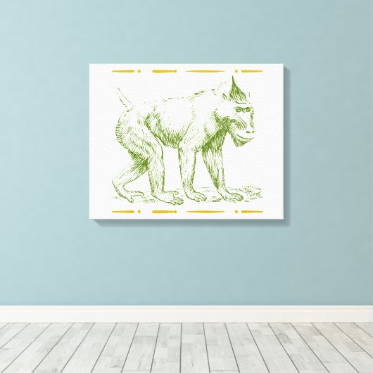 Mandrill Monkey Canvas Afdruk (Insitu (Houten vloer))