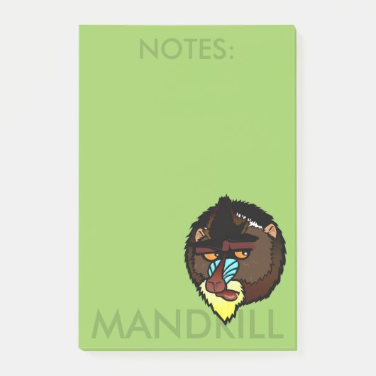 MANDRILL VERTICAL POST-IT NOTEPAD (Devant)