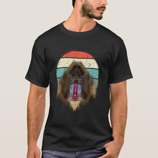 Mandrillus Monkey Retro T-shirt (Voorkant)