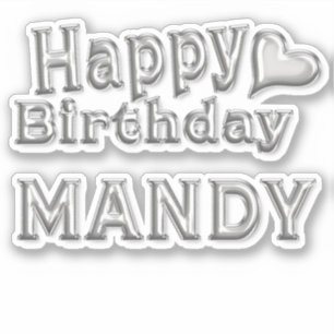 Mandy Joyeux Anniversaire autocollant Stickers