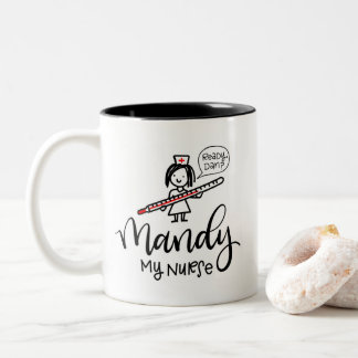 Mandy Mijn verpleegster - Aangepast Tweekleurige Koffiemok