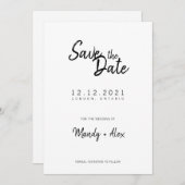 Mandy Minimalist Simple Save the Date (Voorkant / Achterkant)