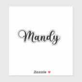 Mandy Naam - Handgeschreven kalligrafie Sticker (Vel)