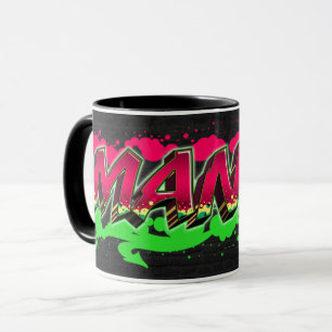 Mandy prénom Graffiti red Tasse verte