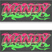 Mandy Prénom Nom Graffiti Autocollant Autocollant (Devant)