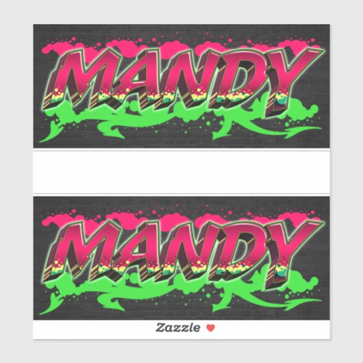 Mandy Prénom Nom Graffiti Autocollant Autocollant (Feuille)