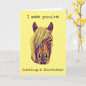 Mane Anniversaire Cheval Carte Anniversaire (Fleur jaune)