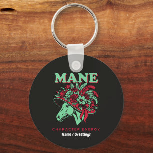Mane Character Energie Grappige Ren Dag Bloemenhoe Sleutelhanger