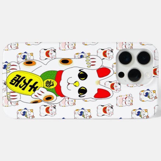 Maneki Neko Apple 15 iPhone Case (Achterkant (horizontaal))