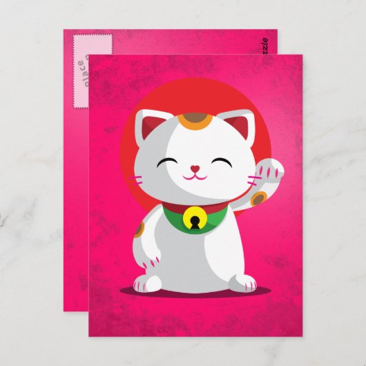 Maneki Neko Briefkaart (Voorkant / Achterkant)