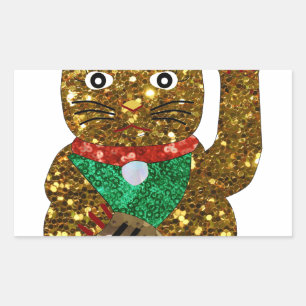maneki neko cat rechthoekige sticker