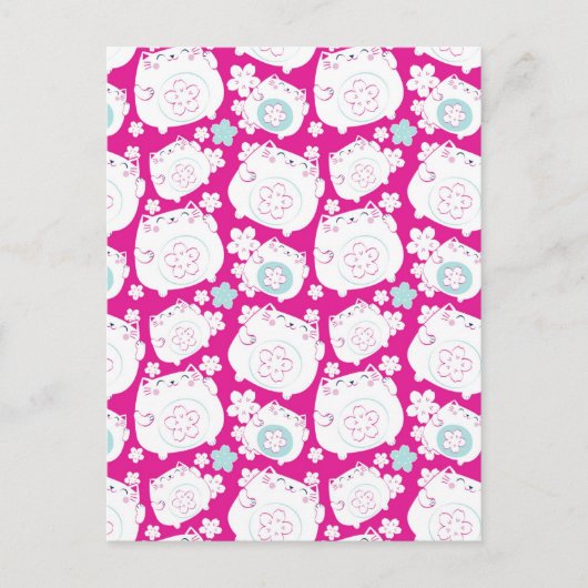 Maneki Neko Cats Pattern Briefkaart (Voorkant)