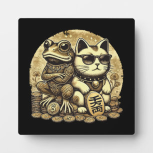 Maneki Neko en Jin Chan - Geluk en voorspoed Fotoplaat