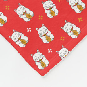 Maneki Neko Fleece Deken