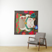 Maneki Neko geluk kattekunst Wandkleed (In Situ (horizontaal))