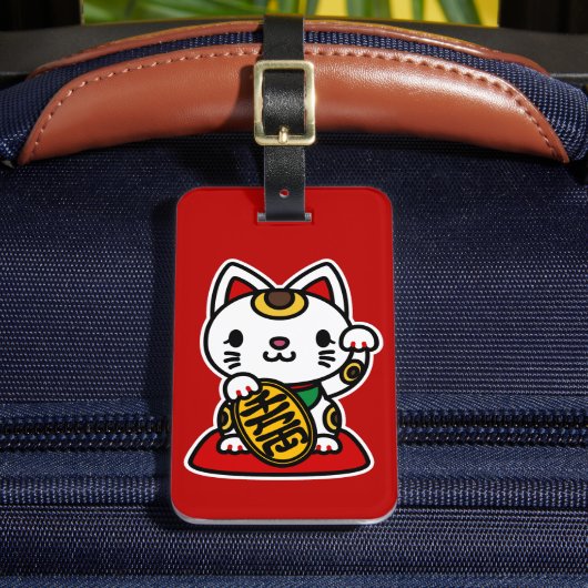 Maneki Neko (Gelukskat) Bagagelabel (Voorkant Insitu 2)