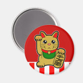 Maneki Neko: Golden Lucky Cat Magneet (Voorkant / Achterkant)