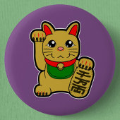 Maneki Neko: Golden Lucky Cat Ronde Button 5,7 Cm