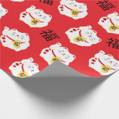 Maneki Neko Good Fortune Lucky Cat Cadeaupapier (Hoek)