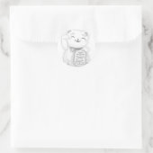 Maneki Neko Grey Ronde Sticker (Tas)