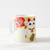 Maneki Neko Japans Fortune Cat Koffiemok (Voorkant links)