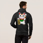 Maneki Neko: Japans Lucky Cat Hoodie (Achterkant volledig)