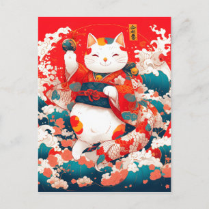 Maneki-Neko, Japanse gelukskat Briefkaart