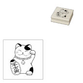 Maneki Neko Japanse Lucky Cat Kleur me Rubberstempel (Gestempeld)