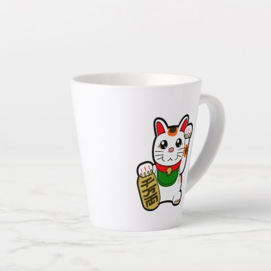 Maneki Neko: Japanse Lucky Cat Latte Mok (Rechterhoek)