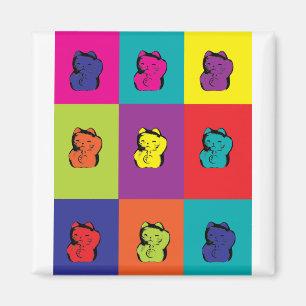 Maneki Neko Kat Pop Kunstmagneet Magneet