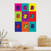 Maneki Neko kitty arc-en-ciel affiche (Cuisine)