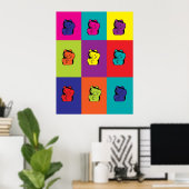 Maneki Neko kitty arc-en-ciel affiche (Bureau à domicile)