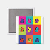 Maneki Neko Kitty Pop Art aimant (Recto/Verso)