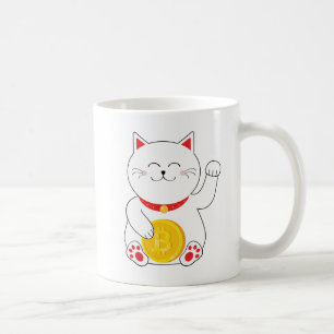 Maneki Neko Lucky Cat Bitcoin Mok