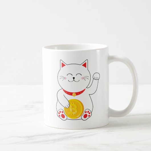 Maneki Neko Lucky Cat Bitcoin Mok (Rechts)