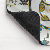 Maneki Neko Lucky cat op parels en op zeeoren Muismat (Hoek)