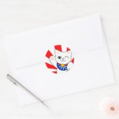 Maneki Neko Lucky Cat Ronde Sticker (Envelop)