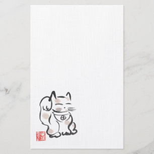 Maneki Neko Lucky Cat Stationery Briefpapier