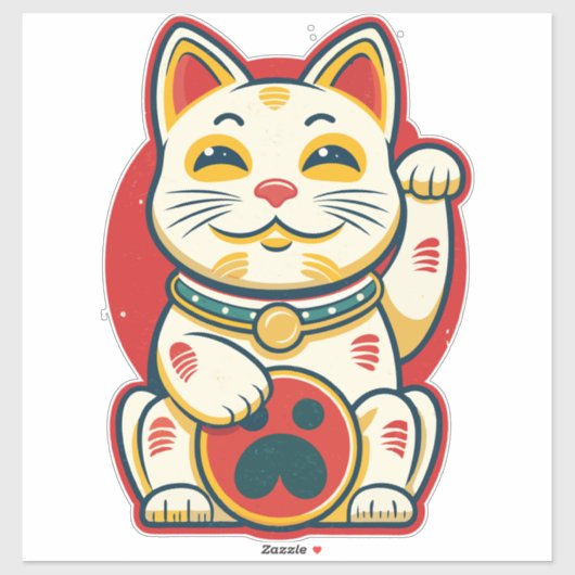 Maneki Neko - Lucky Cat Sticker (Vel)
