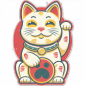 Maneki Neko - Lucky Cat Sticker (Voorkant)