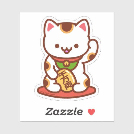 MANEKI-NEKO Lucky Cat Sticker (Vel)