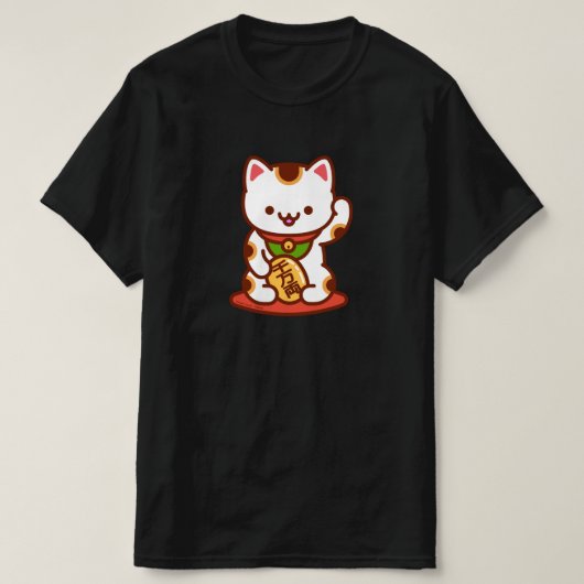 MANEKI-NEKO Lucky Cat T-shirt - Wit (Design voorkant)