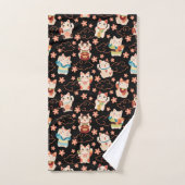 Maneki Neko Lucky Cats Bath Towel Set Bad Handdoek (Handdoek)