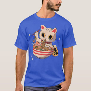 Maneki Neko Lucky Kawaii Japans Anime Cat Ramen T-shirt