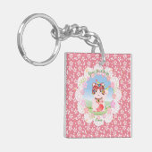 Maneki Neko Lucky Luna Square Sleutelhanger (Voorkant Links)