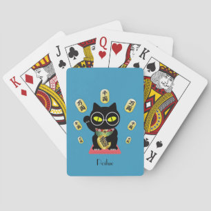 Maneki Neko Lucky Poilue Pokerkaarten
