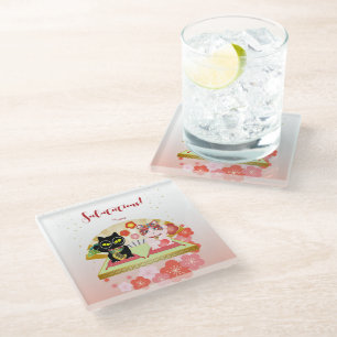 Maneki Neko Lucky Poiluna Glazen Onderzetter